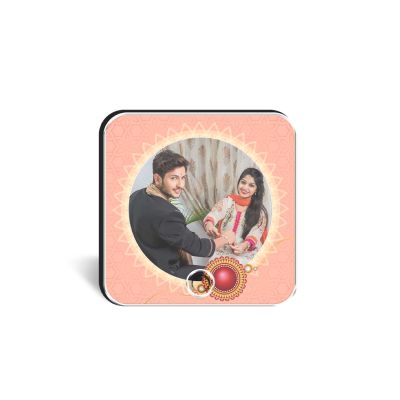 Personalized Rakhi Memory Musical Fridge Magnet Custom Photo & Audio Gift for Brother Sister  Unique Raksha Bandhan Keepsake